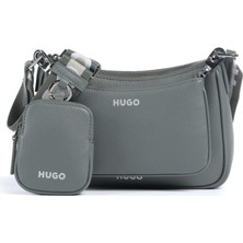 Hugo Kadın Marka Logolu Ayarlanabilir Omuz Askılı Koyu Yeşil Omuz Çantası 50516579-343