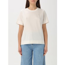 Boss Kadın Regular Fit Yuvarlak Yaka %100 Pamuklu Kısa Kollu Krem T-Shirt 50532092-118