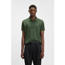 Hugo Erkek Kısa Kol  Polo Yaka Yaka ve Kol Uçları Renkli Şerit Kapama Yeşil Polo Yaka T-Shirt 50467344-309