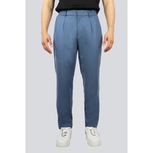 Boss Erkek Rahat Kesim Lastikli Bel Pileli Chino Mavi Pantolon 50534995-425