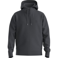 Boss Erkek Regular Fit Kapüşonlu Pamuklu Uzun Kollu Gri Sweatshirt 50545581-027