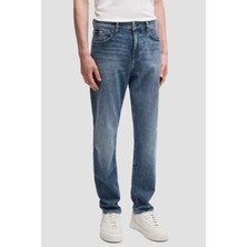 Boss Erkek Regular Fit Normal Bel Hafif Taşlı Düz Paça Mavi Jeans 50532595-418