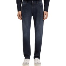 Boss Erkek Normal Kalıp Düz Paça Pamuklu Denim Lacivert Jeans 50549820-401