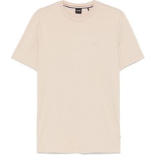 Boss Erkek Regular Fit Kısa Kollu Düz Bisiklet Yaka Ekru T-Shirt 50468347-275