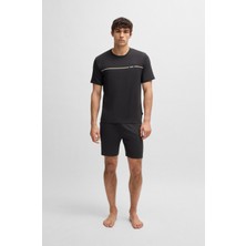 Boss Erkek Normal Kalıp Bambu Jarse Kumaş Logo Baskılı Gri Pijama Takımı 50540627-021