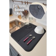 PremiumPort Gri Renkli Bulaşık Matı, 44X36 Cm, Pratik ve Şık Kullanım