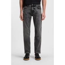 Boss Erkek Normal Kesim Eskitme Desenli Pamuklu Esnek Denim Gri Jeans 50549809-009