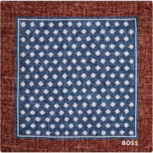 Boss Erkek Desenli ve Marka Logo Baskılı Lacivert Mendil 50546029-404