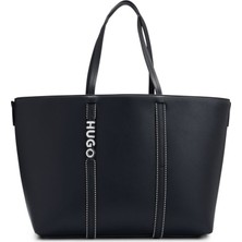 Hugo Kadın Geniş Iç Hacim Metal Logo Detaylı Siyah Omuz Çantası 50511871-001