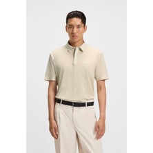 Boss Erkek Regular Fit Nefes Alabilen Yumuşak Pamuklu Kısa Kollu Bej Polo Yaka T-Shirt 50547462-131