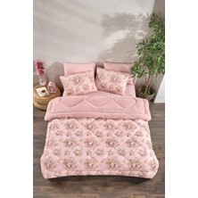 Marla Home Çift Kişilik Çift Taraflı Welsoft Yorgan Seti | Wellsoft Battaniye | Pofuduk Yumuşak | Pudra Ro