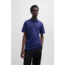 Hugo Erkek Dokuma Polo Yaka Kısa Kol Günlük Lacivert Polo Yaka T-Shirt 50517638-407