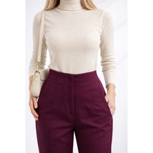 We&Me Fermurarlı Yüksek Bel Dar Paça Carrot Fit Kumaş Pantolon