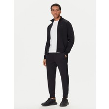 Boss Erkek Normal Kalıp Dik Yakalı Esnek Pamuklu Kumaş Uzun Kollu Siyah Sweatshirt 50543886-001