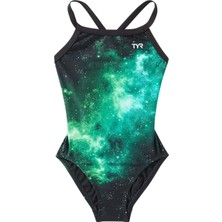 Tyrtyr Durafast Elite® Diamondfit Kız Çocuk Mayo - Starborne - Yeşil - 24 - ST00688-2687