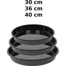 PremiumPort 3'lü Emaye Yuvarlak Fırın Tepsisi Seti, 30-36-40 Cm, Pratik Kullanım