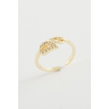 Nacario Yaprak Zirkon Taşlı Yüzük