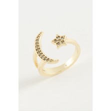 Nacario Ay Yıldız Zirkon Taşlı Yüzük