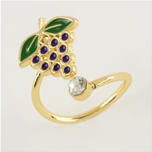 Nacario Üzüm Mineli Taşlı Eklem Yüzük 1 Adet