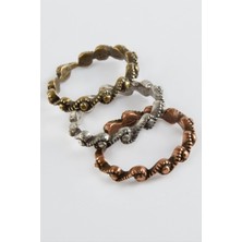 Nacario 3 Adet Zikzak Metal Yüzük