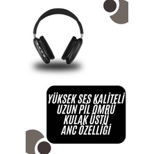 Kulak Üstü Kablosuz Bluetooth Kulaklık Yumuşak Süngerli Sd Kart Girişli - Lisinya