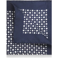 Boss Erkek Nokta Motifli Yumuşak Ipek Lacivert Mendil 50549107-404