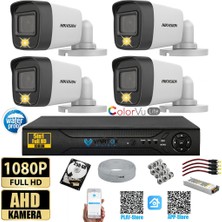 Vartek Bilişim Hikivision 4  Kameralı Gece Renkli 2mp 1080P Tak Çalıştır Hazır Kamera Seti