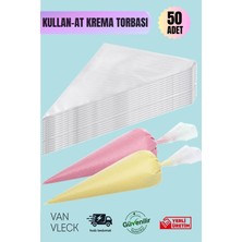 PremiumPort 50’li Tek Kullanımlık Krema Sıkma Torbası Seti, Pasta ve Kek Süsleme