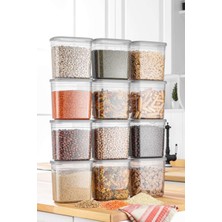 PremiumPort 12'li 24 Parça 2l Dikd. Saklama Kabı Seti + 20 Etiket Hediye