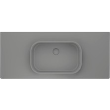 Real Stone Pure Etajerli 70X50 Gri Granit Banyo Lavabosu