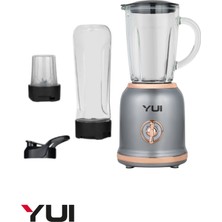 Allians M18 Retro Blender Seti, 600 ml Kişisel Smoothie, 450 ml Rondo Cam Hazne, 180 ml Öğütücü