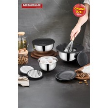 PremiumPort Pratik 9 Parça Rendeli, Karıştırma ve Saklama Kabı Seti