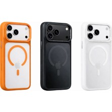 Otto Tech Premium Matte Lens Ring Stand Iphone 17 Pro Max Buzlu Mat Kılıf Beyaz