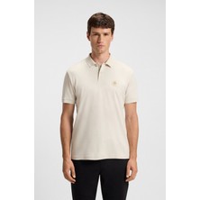Boss Erkek Polo Yaka Regular Fit Pamuklu Kısa Kollu Ekru Polo Yaka T-Shirt 50543891-131