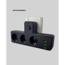 7 Portlu Çoklu Priz USB ve Type-C Girişli Akıllı Güç Ünitesi - Lisinya