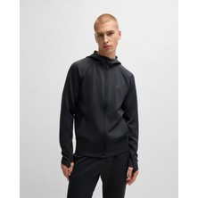 Boss Erkek Normal Kalıp Kapüşonlu Uzun Kollu Esnek Kumaş Lacivert Sweatshirt 50531224-402