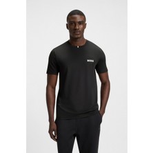 Boss Erkek Slim Fit Koku Kontrolü Sağlayan Yuvarlak Yakalı Kısa Kollu Siyah T-Shirt 50543328-001