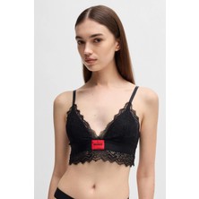 Hugo Kadın Pamuklu Ip Askılı Dantel Detaylı Günlük Kullanım Siyah Spor Sütyen 50502786-001