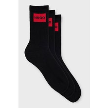 Hugo Erkek 3'lü Paket Marka Logolu Siyah Çorap 50531515-001