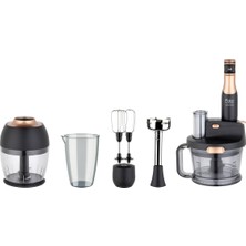 Allians Hızlı Çok Fonksiyonlu Blender Seti, Şık Siyah ve Bakır Detaylar