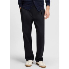 Boss Erkek Fit Kesim Pileli Düz Paça Esnek Pamuklu Lacivert Pantolon 50549203-408