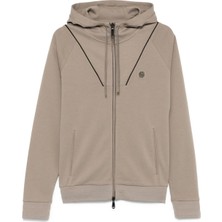 Boss Erkek Regular Fit Ribanalı Yaka Fermuarlı Uzun Kollu Bej Eşofman Üstü 50530969-334