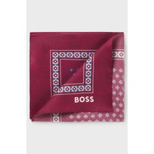 Erkek Yumuşak Ipek Kumaş Desenli Cep Için Uygun Boss Yazılı Kırmızı Mendil 50551097-602
