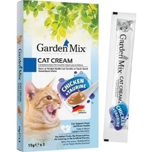 Üreticiniz Garden Mix Taurin ve Tavuklu Sıvı Kedi Ödül Maması 1 Adet 5X15 gr 481348
