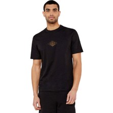 Erkek Kısa Kol Bisiklet Yaka Gögüs Ortası ve Sırt Bölümü Hugo Yazılı Siyah T-Shirt 50534951-001