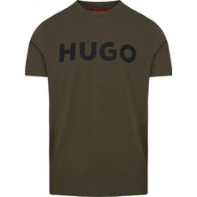 Hugo Erkek %100 Pamuklu Logolu Kısa Kollu Haki T-Shirt 50467556-257