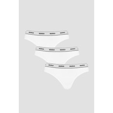 Hugo Kadın Marka Logo Detaylı Beli Lastikli Beyaz Boxer 50469657-100