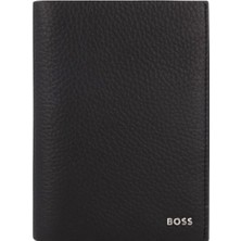 Boss Erkek Metalik Logo Kabartmalı Ekstra Kart Bölmeli Fermuar Cepli Siyah Cüzdan 50548793-001