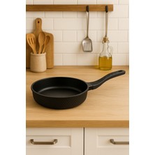 PremiumPort 20 cm Siyah Granit Kaplama Yapışmaz Tava, Dayanıklı ve Şık Tasarım