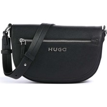 Hugo Kadın Ayarlanabilir Omuz Askılı Manyetik Toka Kapamalı Ekstra Fermuar Bölmeli Siyah Omuz Çantası 50536084-001